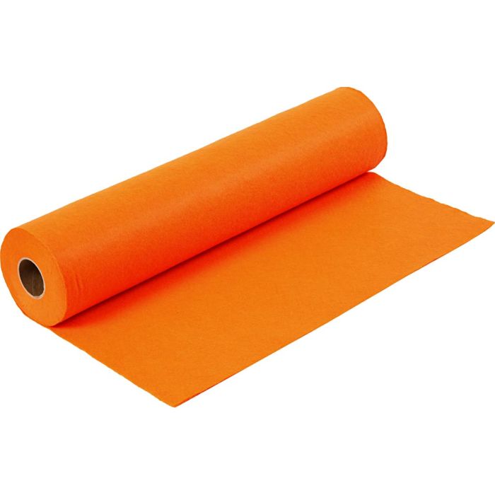 Feutrine synthétique, L : 45 cm, ép. 1,5-2 mm, 180-200 gr, orange, 5 m/ 1 rouleau