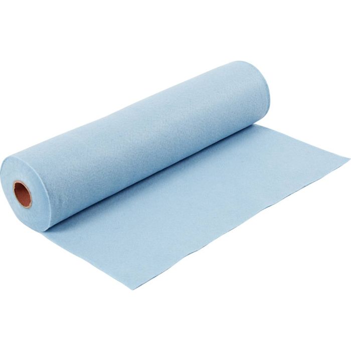 Feutrine synthétique, L : 45 cm, ép. 1,5-2 mm, 180-200 gr, bleu clair, 5 m/ 1 rouleau