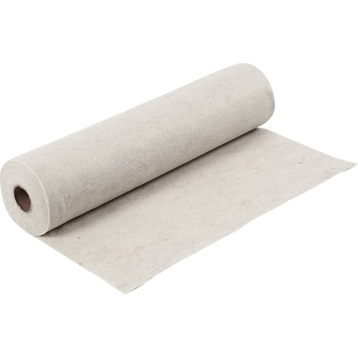 Feutrine synthétique, L : 45 cm, ép. 1,5-2 mm, texturé, 180-200 gr, blanc cassé, 5 m/ 1 rouleau