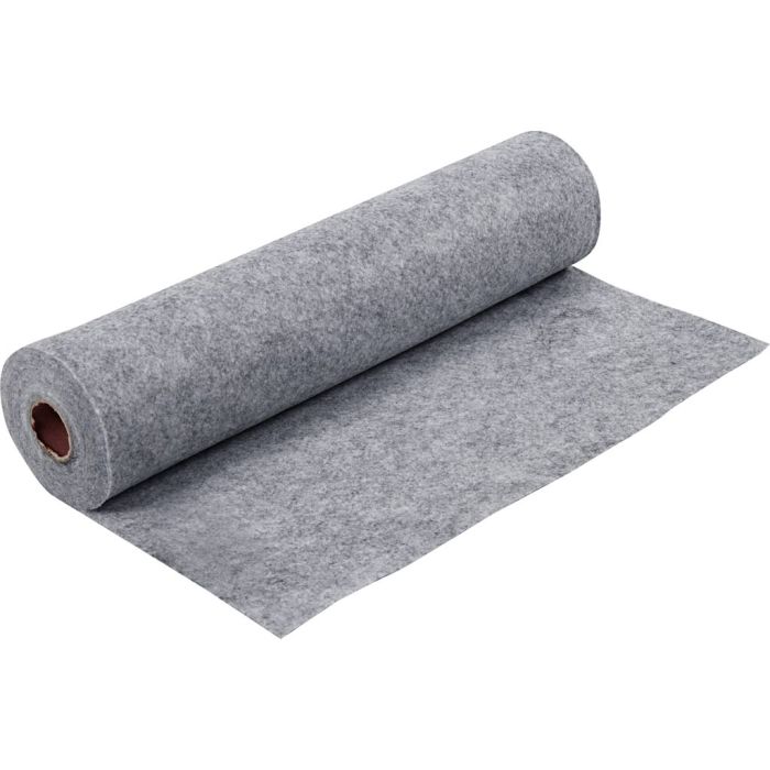 Feutrine synthétique, L : 45 cm, ép. 1,5-2 mm, texturé, 180-200 gr, gris, 5 m/ 1 rouleau