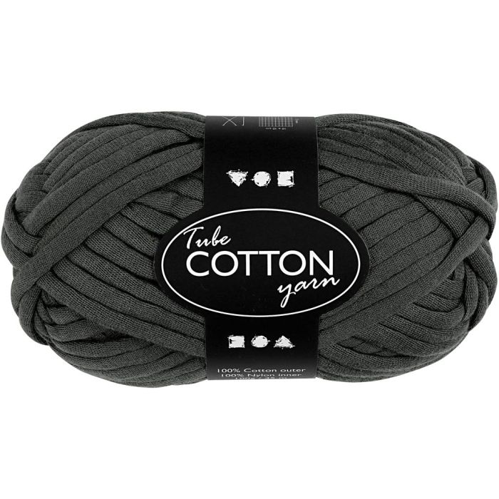 Tube de laine, L : 45 m, aiguille 10-12, gris foncé, 100 gr/ 1 boule