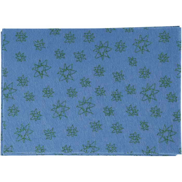 Feutrine synthétique, A4, feuille 210x297 mm, ép. 1,5-2 mm, bleu, 10 flles/ 1 Pq.