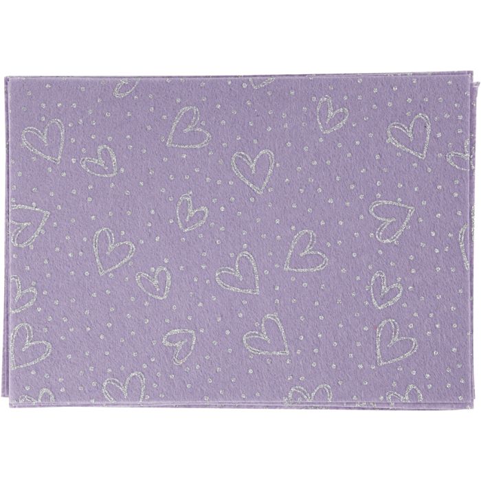 Feutrine synthétique, A4, feuille 210x297 mm, ép. 1,5-2 mm, violet, 10 flles/ 1 Pq.