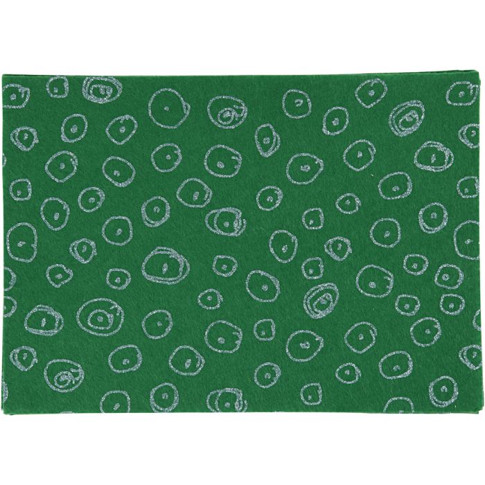 Feutrine synthétique, A4, feuille 210x297 mm, ép. 1,5-2 mm, vert, 10 flles/ 1 Pq.