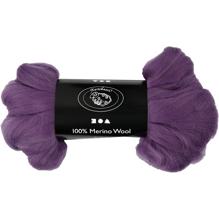 Laine Mérinos, ép. 21 my, violet, 100 gr/ 1 Pq.