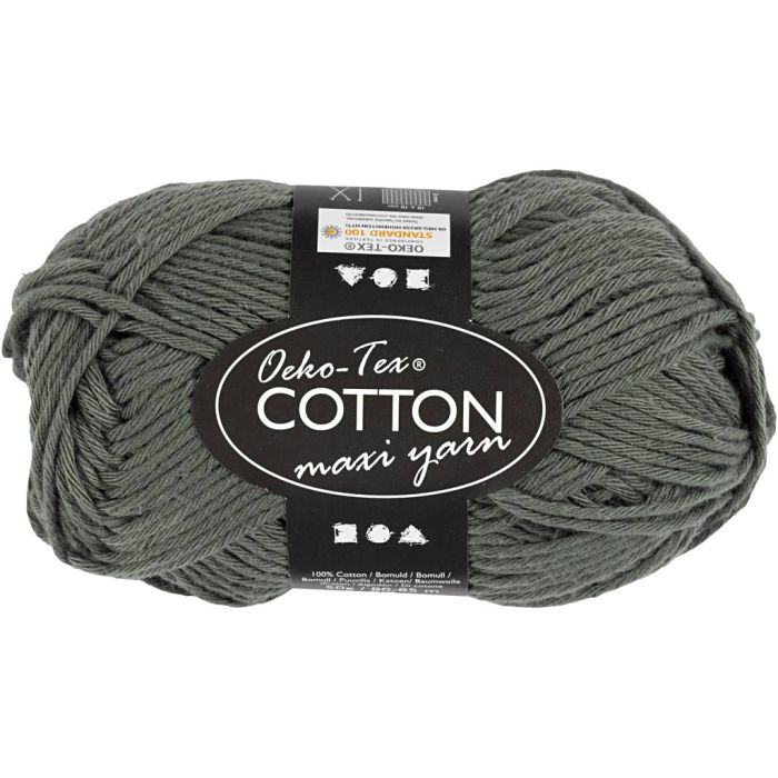 Pelote de fil de coton, dim. 8/8, L : 80-85 m, aiguille 4-4,5, gris, 50 gr/ 1 boule