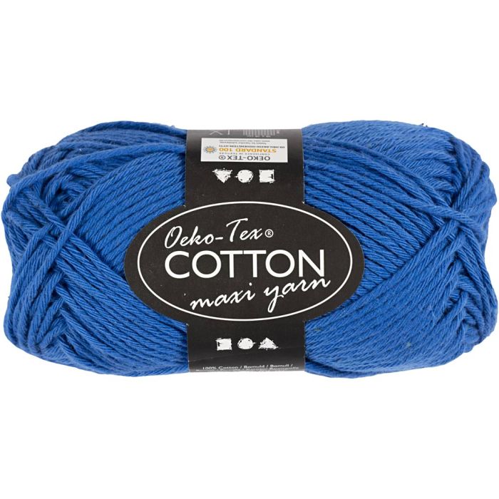 Pelote de fil de coton, dim. 8/8, L : 80-85 m, aiguille 4-4,5, cabalt transparent, 50 gr/ 1 boule