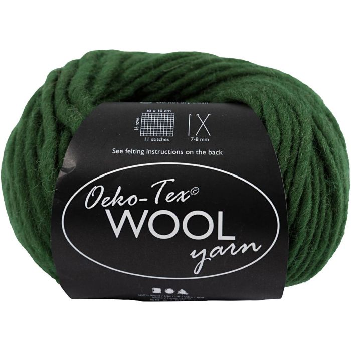 Pelotes de laine, L : 50 m, vert, 50 gr/ 1 boule