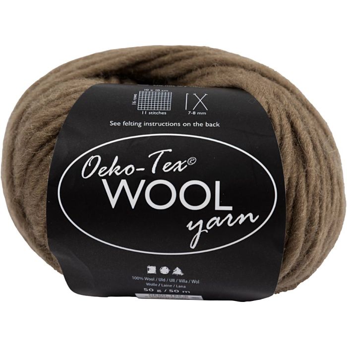 Pelotes de laine, L : 50 m, brun clair, 50 gr/ 1 boule