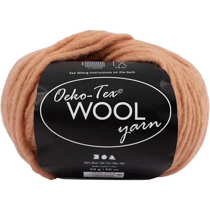 Pelotes de laine, L : 50 m, beige, 50 gr/ 1 boule