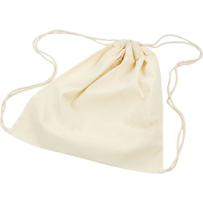 Sac à Cordons, dim. 37x41 cm, 115 gr, naturel clair, 3 pièces/ 1 Pq.