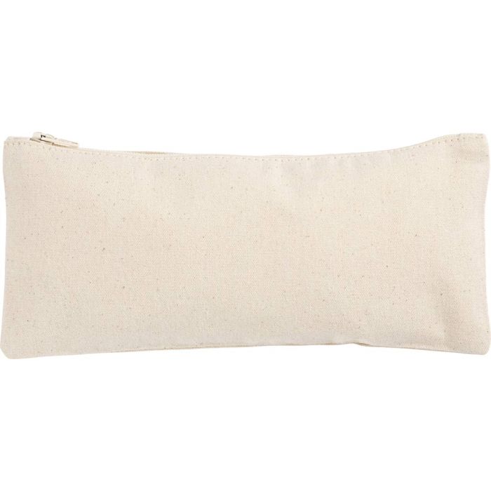 Trousse en coton, dim. 21x9 cm, 245 gr, naturel clair, 1 pièce