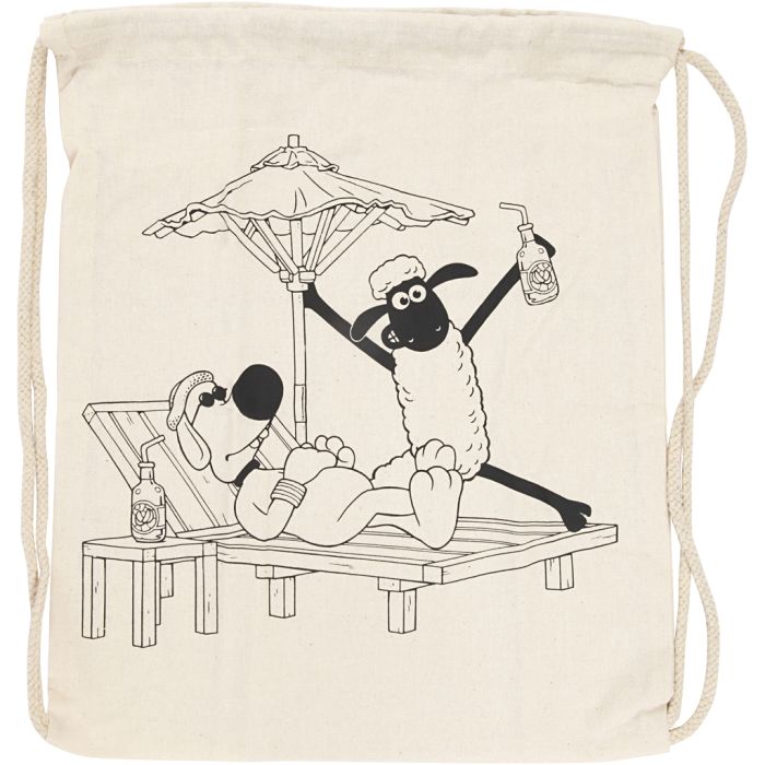 Sac à cordon à colorier, dim. 37x40 cm, 1 pièce