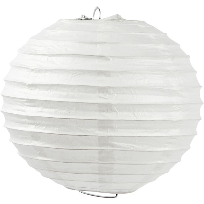 Abat-jour en papier, Rond, d 35 cm, blanc, 1 pièce