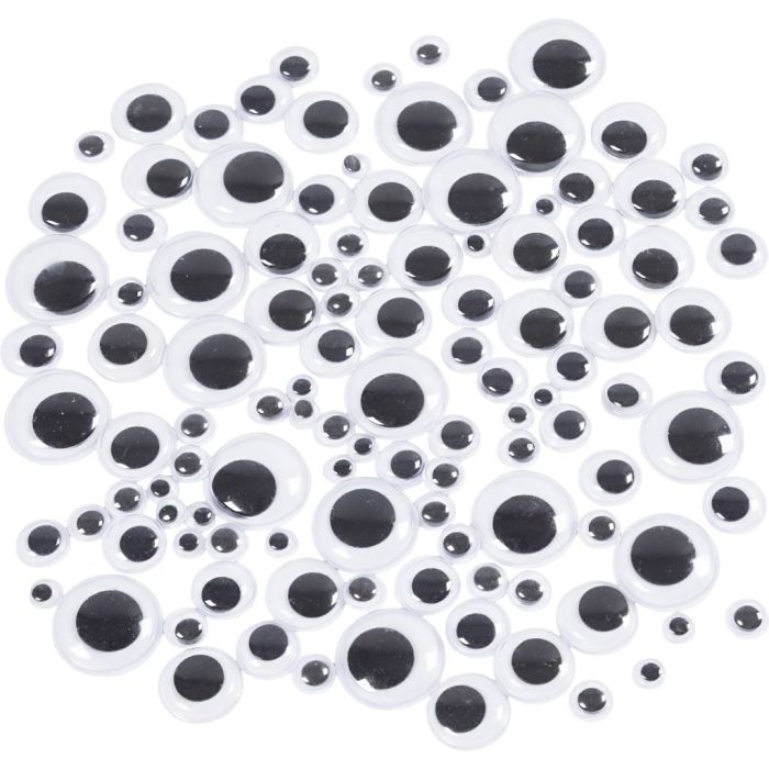 Yeux mobiles, autocollant, d 6-20 mm, 1000 pièces/ 1 Pq.