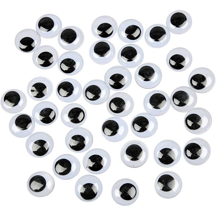 Yeux Mobiles, Non autocollants, d 20 mm, 500 pièces/ 1 Pq.