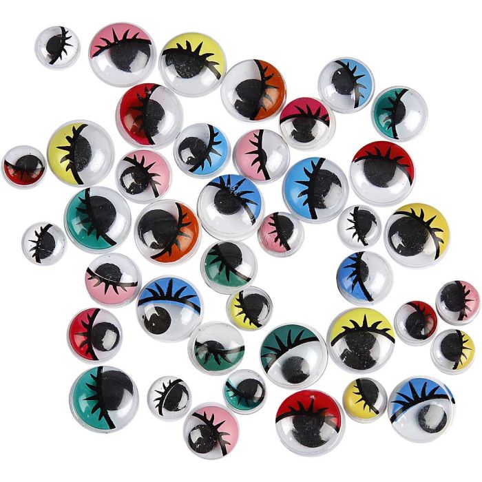 Yeux loucheurs, Non autocollants, d 8-12 mm, 36 ass./ 1 Pq.