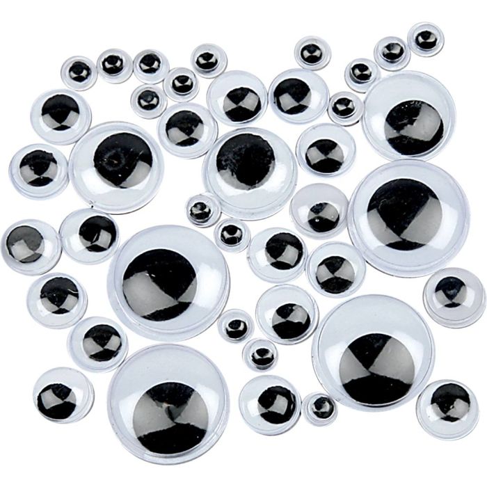 Yeux Mobiles, Non autocollants, d 6-20 mm, 1000 ass./ 1 Pq.