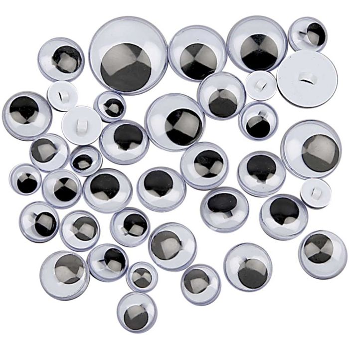 Yeux Loucheurs, coudre, pour couture, d 8-20 mm, 250 ass./ 1 Pq.