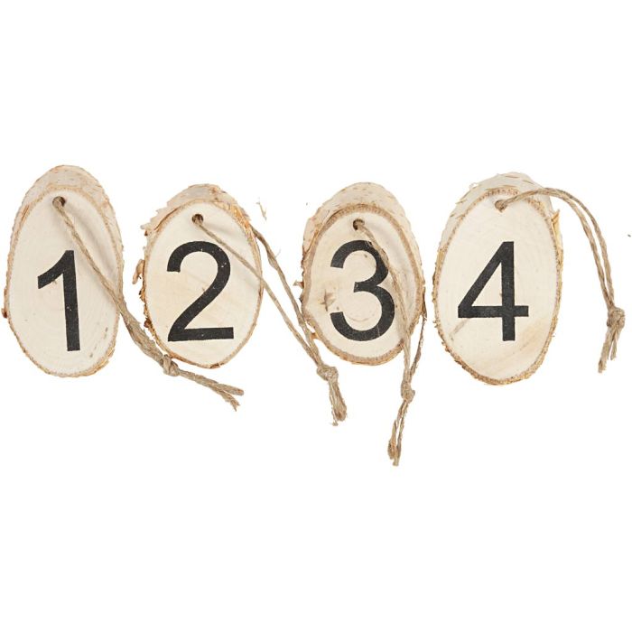 Disque en bois avec les chiffres de l'Avent, 4 pièces/ 1 Pq.
