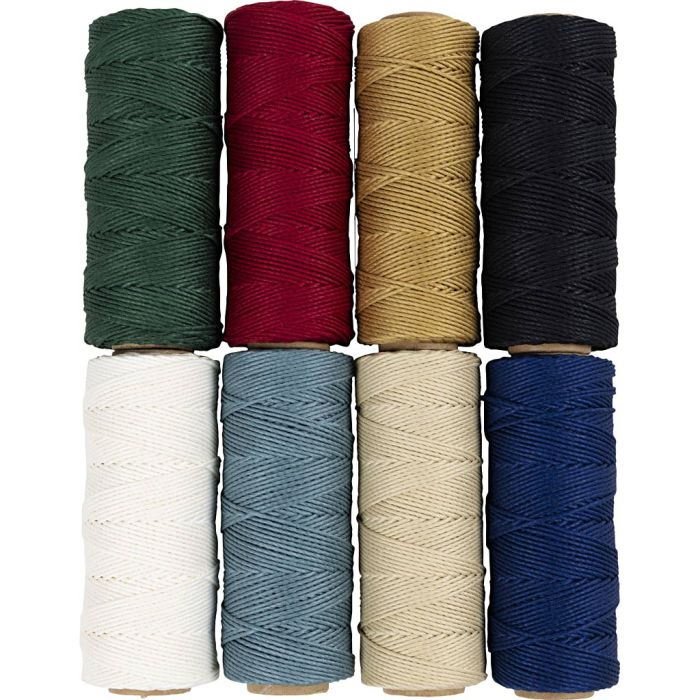 Fil de bambou, ép. 1 mm, ass. de couleurs, 8x65 m/ 1 set