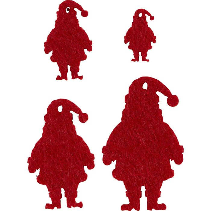 Figurine en feutrine, un père Noël, dim. 2-5 cm, ép. 1 mm, 20 pièces/ 1 Pq.