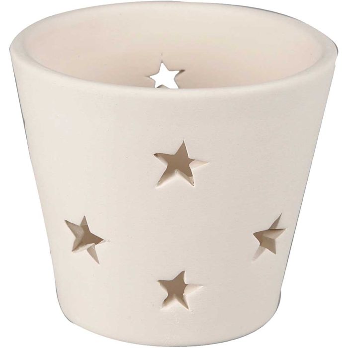 Bougeoir, H : 6,5 cm, d 7 cm, blanc, 12 pièces/ 1 Pq.