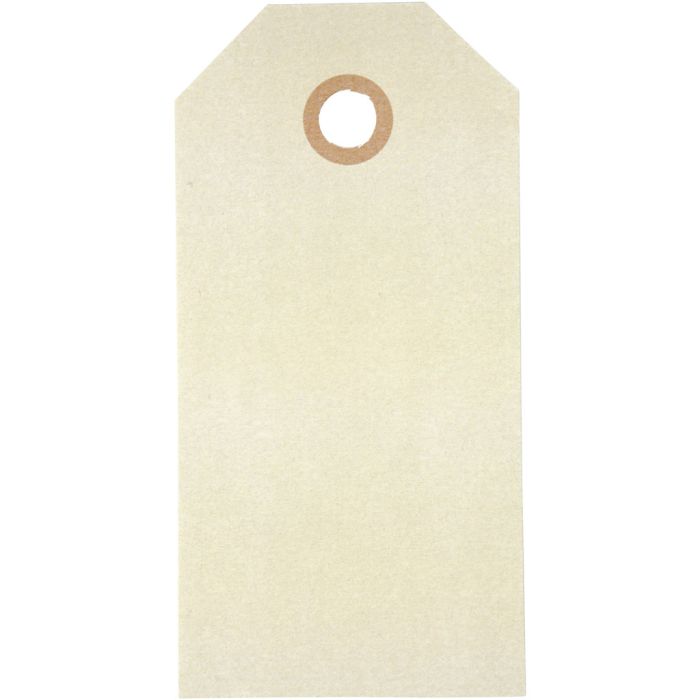 Étiquettes en carton, dim. 5x10 cm, 250 gr, crème, 1000 pièces/ 1 Pq.