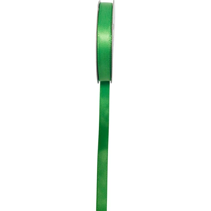 Ruban de satin, L : 10 mm, vert, 10 m/ 1 rouleau