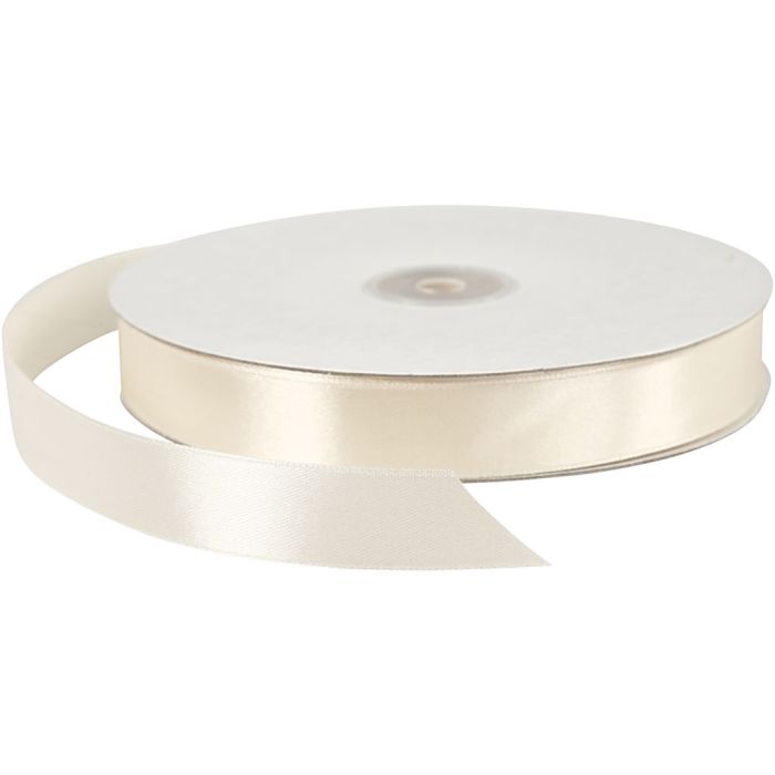 Ruban de satin, L : 20 mm, blanc cassé, 100 m/ 1 rouleau