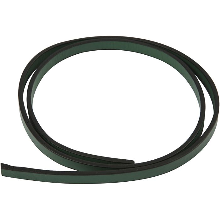 Ceinture Type Cuir, L : 10 mm, ép. 3 mm, vert, 1 m/ 1 Pq.