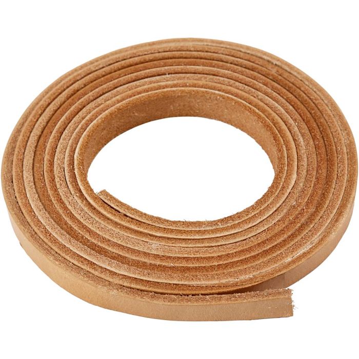 Bande de cuir, L : 10 mm, ép. 3 mm, naturel, 2 m/ 1 Pq.