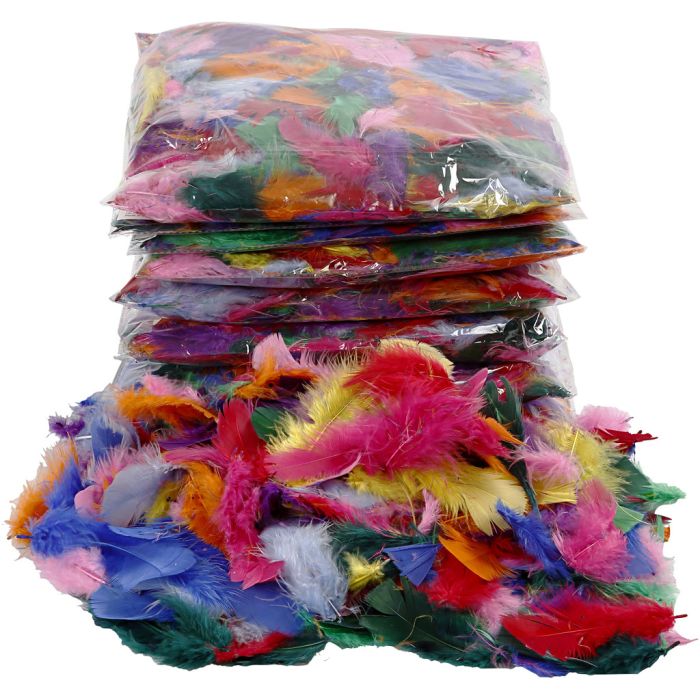 Duvet, dim. 7-8 cm, ass. de couleurs, 500 gr, 10x50 gr/ 1 Pq.