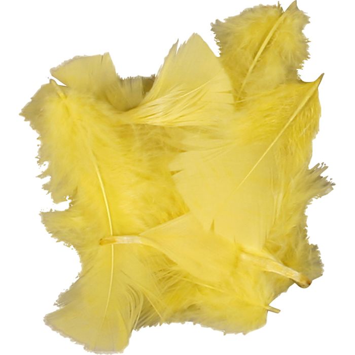 Duvet, dim. 7-8 cm, ca. 3750 pièce, jaune, 500 gr/ 1 Pq.