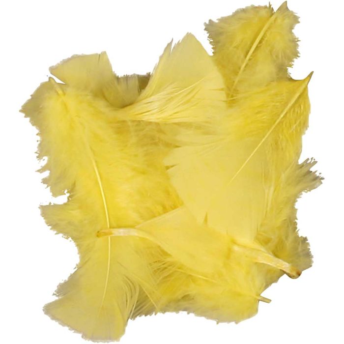 Duvet, dim. 7-8 cm, ca. 375 pièce, jaune, 50 gr/ 1 Pq.