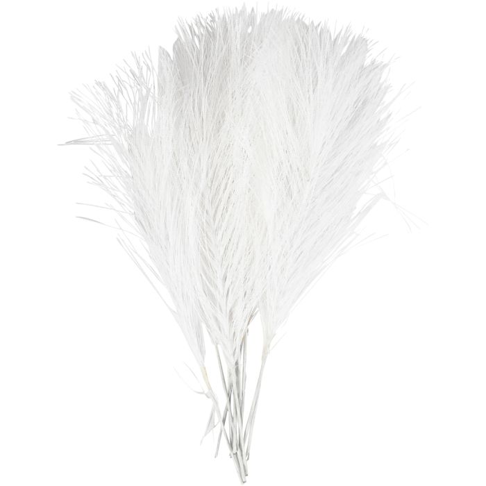 Plumes artificielles, L : 15 cm, L : 8 cm, blanc, 10 pièces/ 1 Pq.