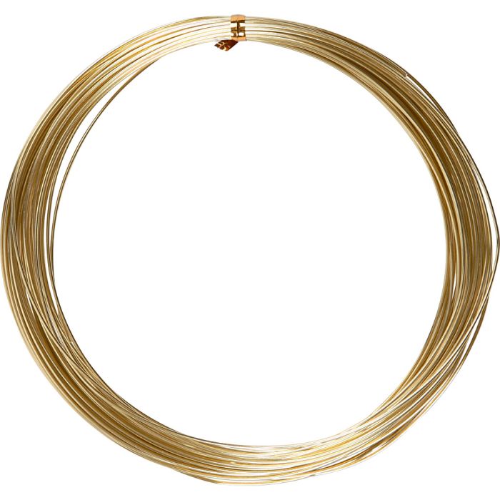 Fil d'aluminium, rond, ép. 1 mm, or, 16 m/ 1 rouleau