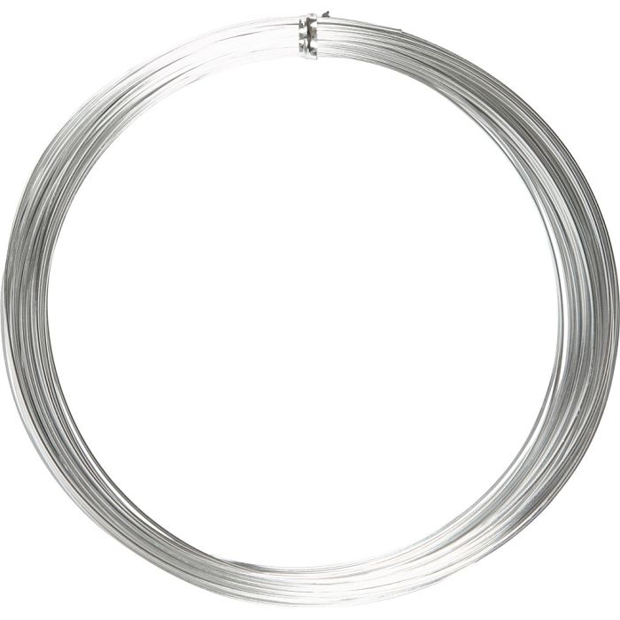 Fil d'aluminium, rond, ép. 1 mm, argent, 16 m/ 1 rouleau