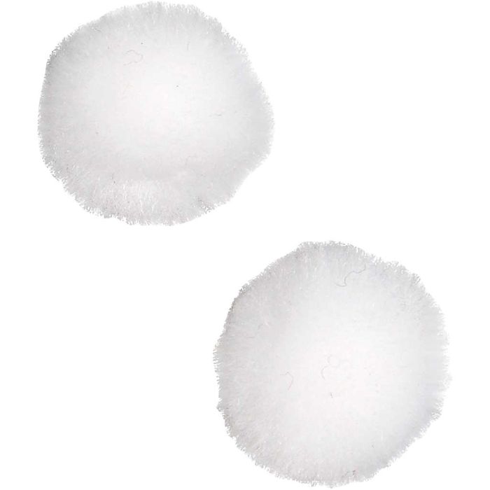 Pompons, d 20 mm, blanc, 100 pièces/ 1 Pq.