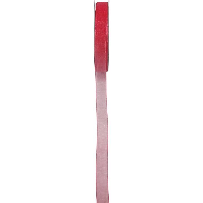 Ruban organza, L : 10 mm, rose clair, 25 m/ 1 rouleau