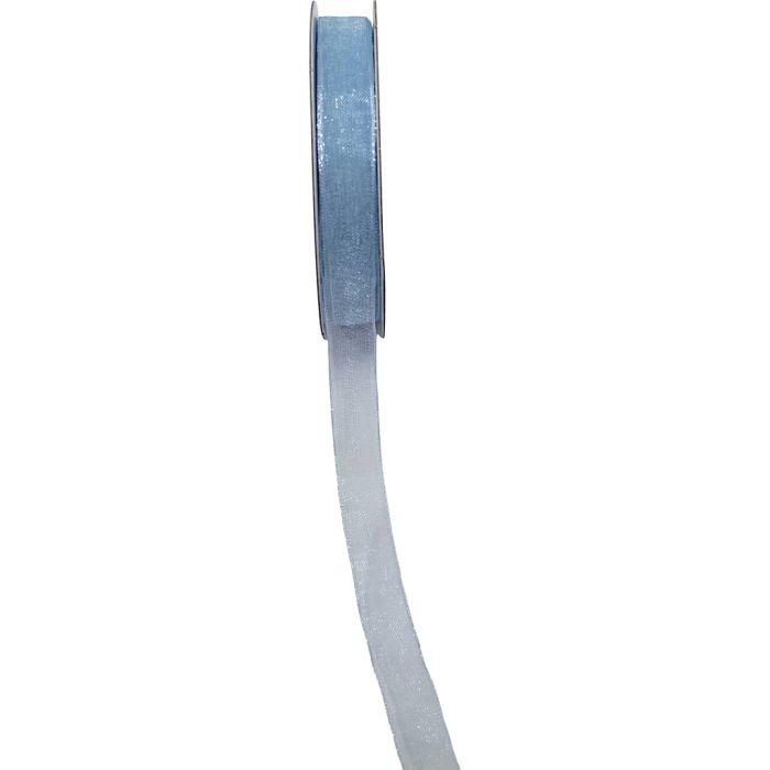 Ruban organza, L : 10 mm, bleu clair, 25 m/ 1 rouleau