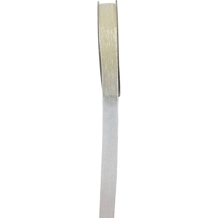 Ruban organza, L : 10 mm, beige, 25 m/ 1 rouleau