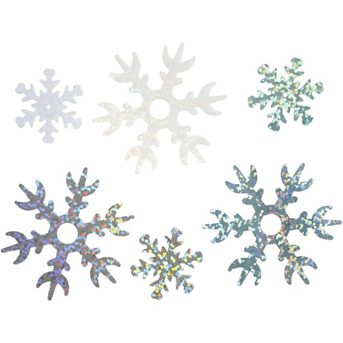 Paillettes, dim. 25+45 mm, bleu clair, argent, blanc, 30 gr/ 1 Pq.