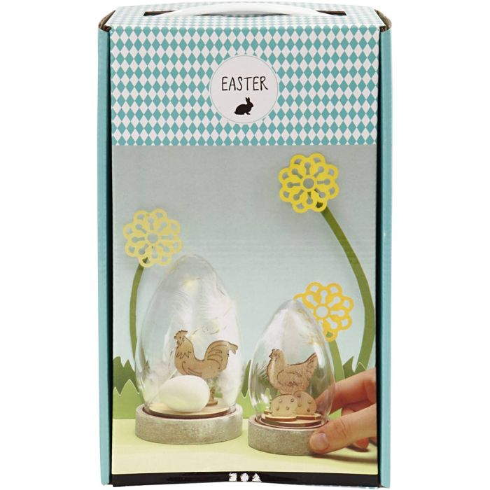 Cloches avec décoration intérieure, H : 12+15,5 cm, 2 pièces/ 1 Pq.