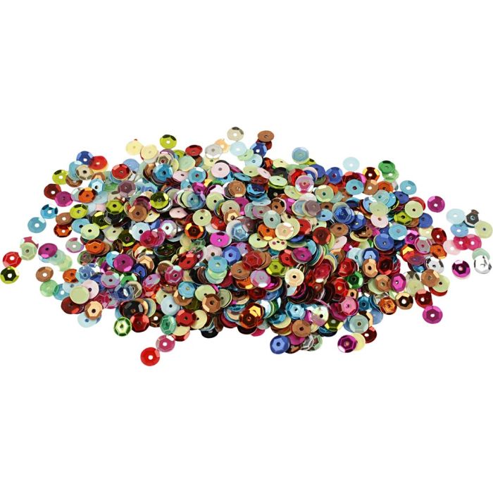 Paillettes, cercle, d 6 mm, 100 gr/ 1 Pq.