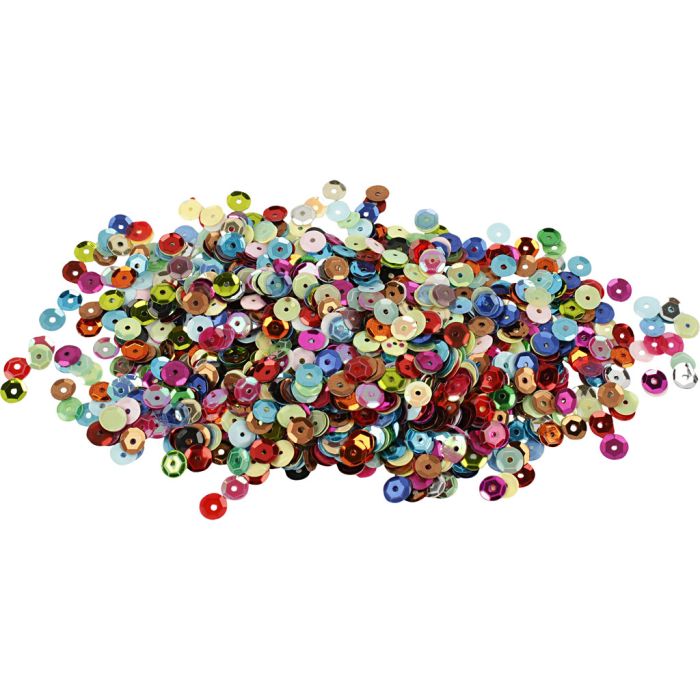 Paillettes, rondes, dim. 6 mm, 100 gr/ 1 Pq.