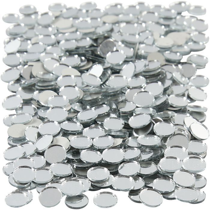 Tesselles de mosaïques miroirs, rond, d 10 mm, ép. 2 mm, 500 pièces/ 1 Pq.