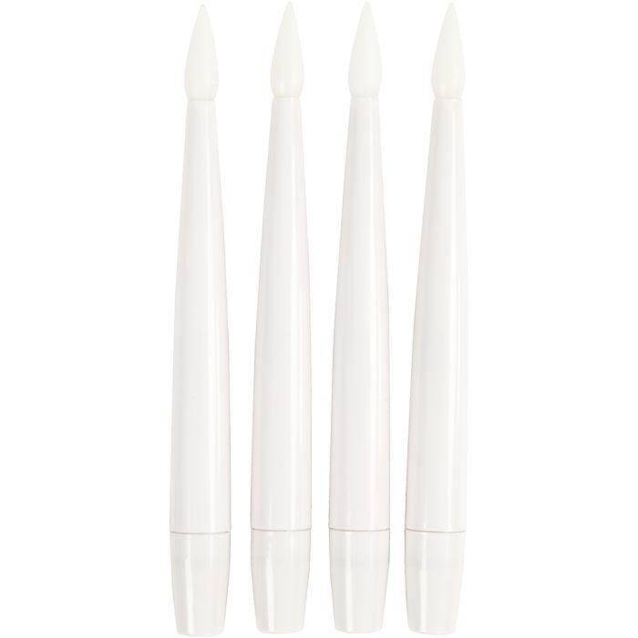 Bougie à LED en forme de sapin de Noël, H : 15,5 cm, d 14 mm, 4 pièces/ 1 Pq.