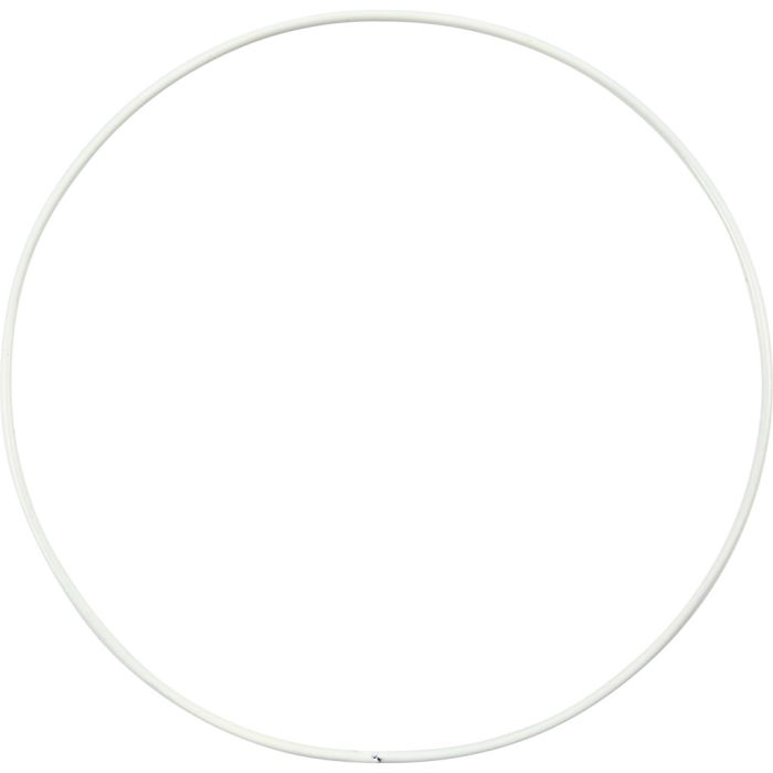 Anneau métallique, d 15 cm, ép. 2 mm, blanc, 10 pièces/ 1 Pq.