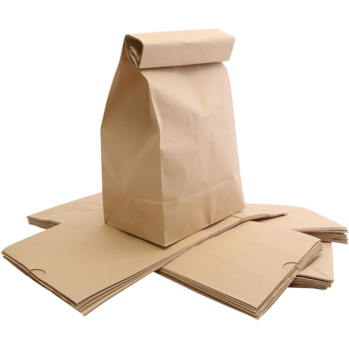 Sac en papier, dim. 15x25x43 cm, brun, 50 pièces/ 1 Pq.